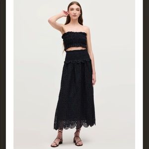 Hill House White Scallop Lace Delphine Nap Skirt